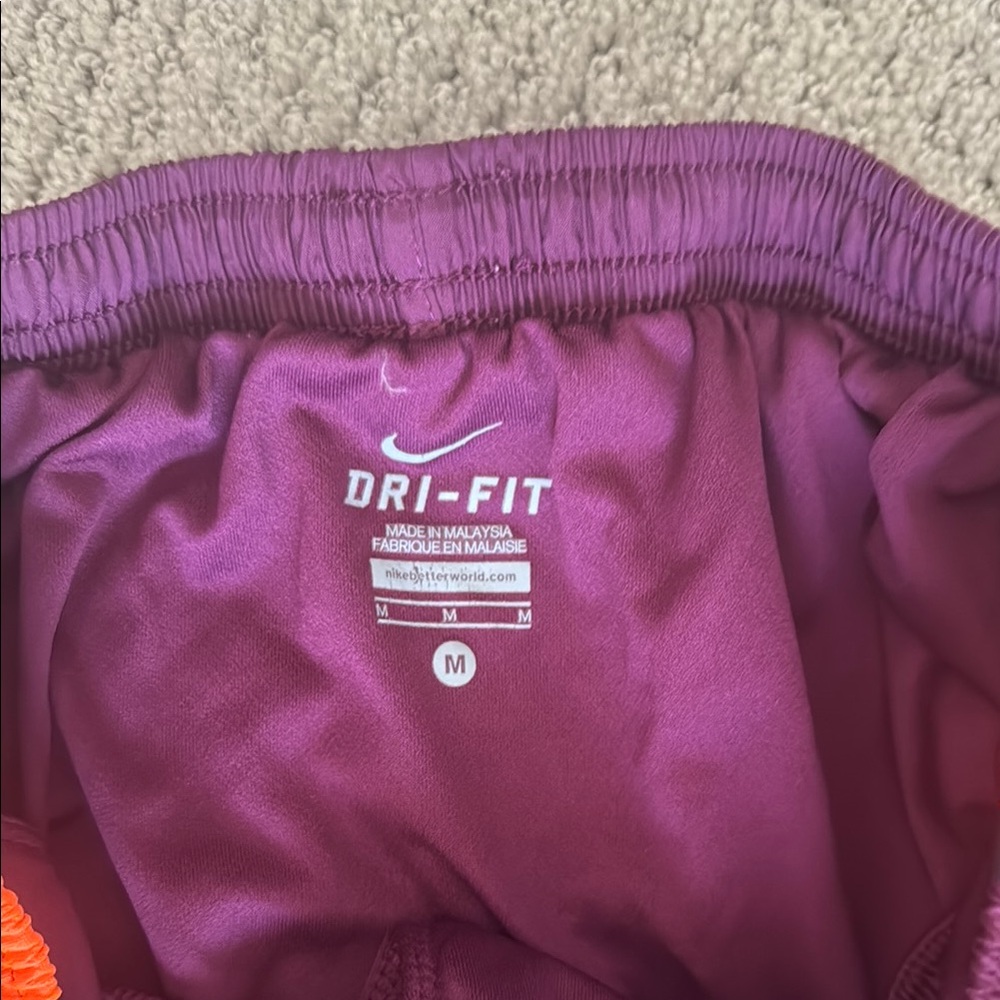 Nike Dri-Fit Maroon and Orange Running Shorts - Picture 2 of 3